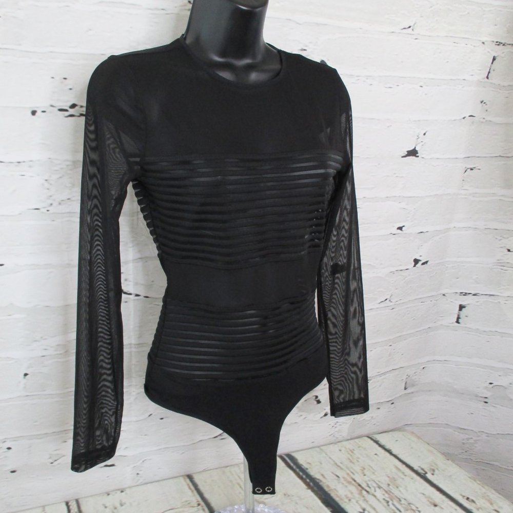 Forever 21 Juniors Sheer Striped Cheeky Bodysuit - Picture 7 of 10